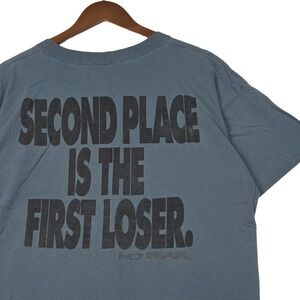Vtg 90s No Fear Second Place Is The First Loser T-Shirt Mens XL USA Slate Blue